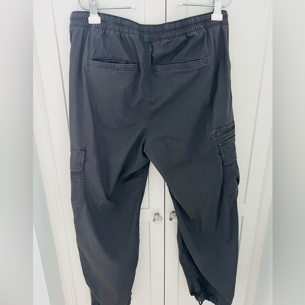 HOLLISTER Adjustable Rise Parachute Baggy Pants Gray Drawstring Women’s Large - Picture 5 of 12